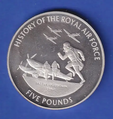 Guernsey Silber-Gedenkmünze Royal Air Force 5 £ 2008 stg