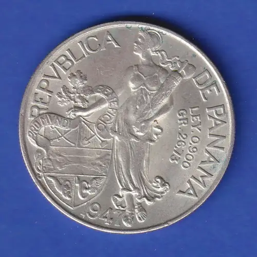 Panama Silbermünze 1 Balboa 1947 ss-vz