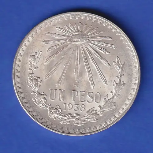 Mexiko Silbermünze 1 Peso 1938 ss-vz