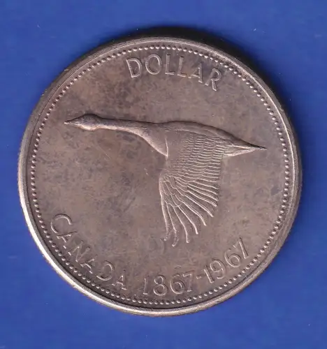 Kanada Silbermünze Fliegende Gans 1$  1967 