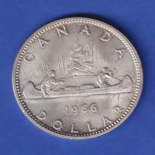 Kanada Silbermünze Indianer im Kanu 1$  1966