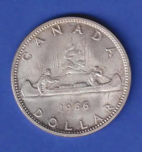 Kanada Silbermünze Indianer im Kanu 1$  1966