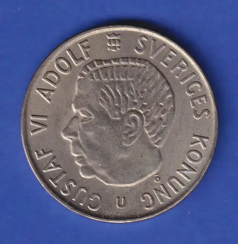 Schweden Silbermünze König Gustaf VI. Adolf  5 Kronen 1971