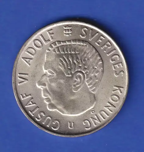 Schweden Silbermünze König Gustaf VI. Adolf  5 Kronen  1971