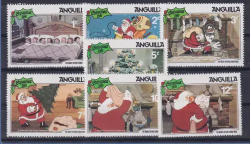Anguilla 1981 Walt Disney Weihnachten Satz 7 Werte **