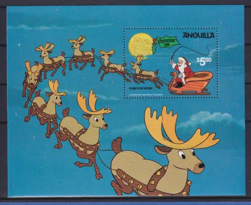 Anguilla 1981 Walt Disney Weihnachten Blockausgabe ** / MNH