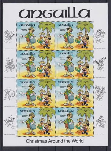 Anguilla 1981 Walt Disney Weihnachten Kleinbogen ** / MNH