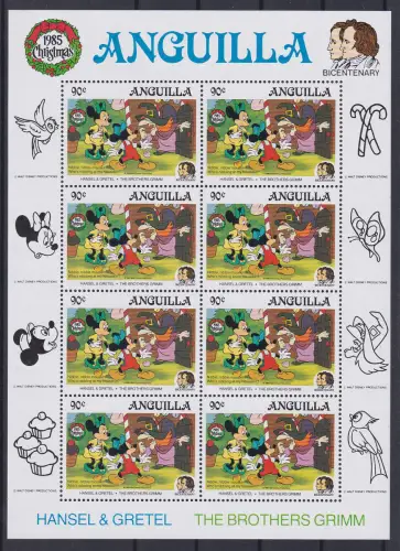 Anguilla 1981 Walt Disney Weihnachten Kleinbogen ** / MNH