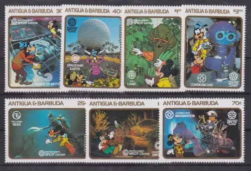 Antigua & Barbuda Walt Disney Sortiment 7 Marken ** / MNH
