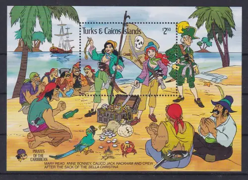 Turks & Caicos Islands Disney Pirates of the Caribbean Block ** / MNH