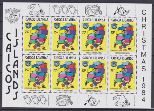 Turks and Caicos Islands Disney Christmas 1984 Donald Duck KLB ** / MNH
