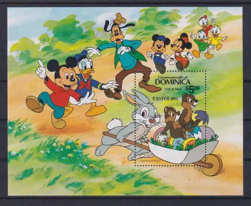 Dominica Walt Disney Easter 1984 Blockausgabe **