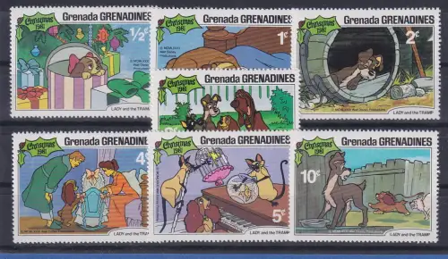 Grenada Walt Disney Christmas 1981 Susi und Strolch 7 Werte  **