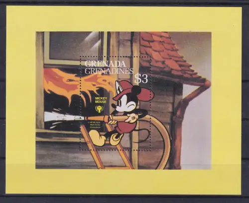 Grenada Walt Disney Mickey Maus Feuerwehr Blockausgabe **