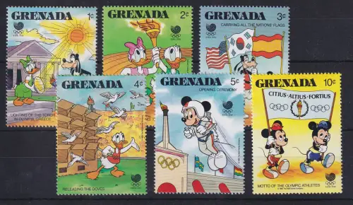 Grenada Walt Disney Olympische Spiele 1988  6 Werte  **
