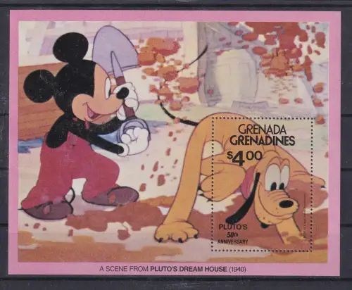 Grenada Walt Disney Pluto´s Dream House 1980 Blockausgabe  **