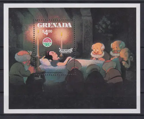 Grenada Walt Disney Weihnachten 1980 Schneewittchen Blockausgabe  **
