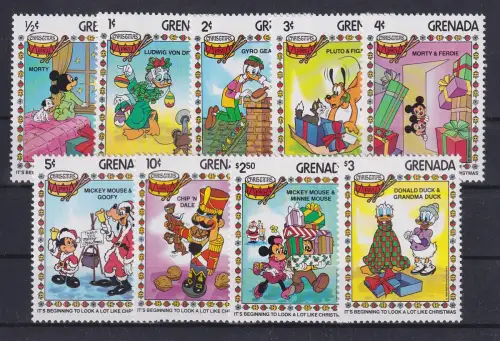 Grenada Walt Disney Weihnachten 1983 Satz 9 Werte  **
