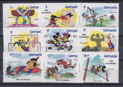 Grenada Walt Disney Los Angeles 1984 Satz 9 Werte  **