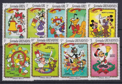Grenada Walt Disney Weihnachten 1983 verschiedene Motive Satz 9 Werte  **