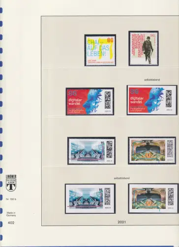 Deutschland Bundesrepublik Sammlung 2021-2023 kpl. ** im Lindner-Falzlos-Album