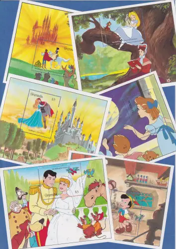 Grenada Walt Disney 1987 verschiedene Filme 6 Blocks **