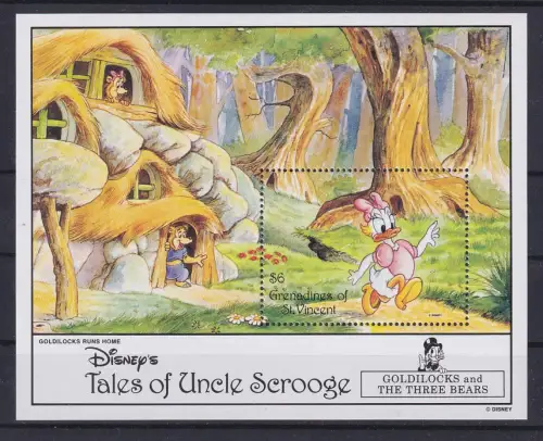 St. Vincent und Grenada Walt Disney Goldilocks Blockausgabe **