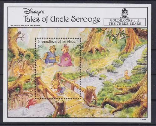 St. Vincent und Grenada Walt Disney Goldilocks und die 3 Bären Blockausgabe **