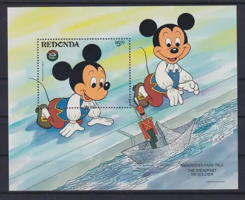 Redonda Walt Disney Mickey Maus Weihnachten 1986 Blockausgabe **