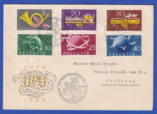 Schweiz Mi.-Nr. 519-521, 522-524 als MiF auf Brief mit So.-O BERN 1949