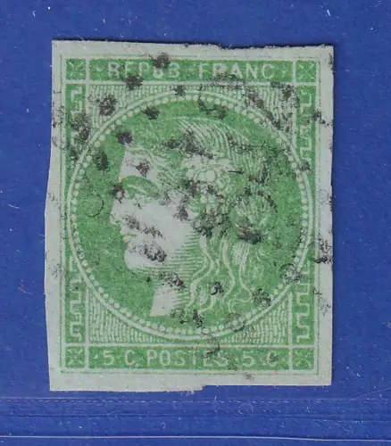 Frankreich 1870 Ceres 5 Centimes  Mi.-Nr. 39 mit Punktrost-Nr.-O 