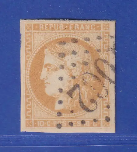 Frankreich 1870 Ceres 10 Centimes  Mi.-Nr. 40a mit Punktrost-Nr.-O 