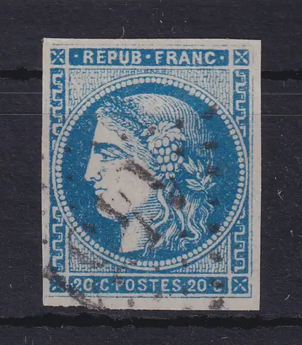 Frankreich 1870 Ceres 20 Centimes Mi.-Nr. 41 II mit Punktrost-Nr.-O 