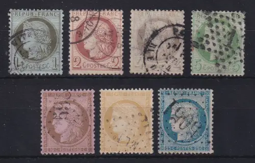 Frankreich 1871 Ceres Mi.-Nr. 45-51 Satz kpl. gestempelt