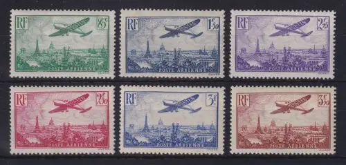 Frankreich 1936 Flugzeug über Paris Mi.-Nr. 305-310 postfrisch **