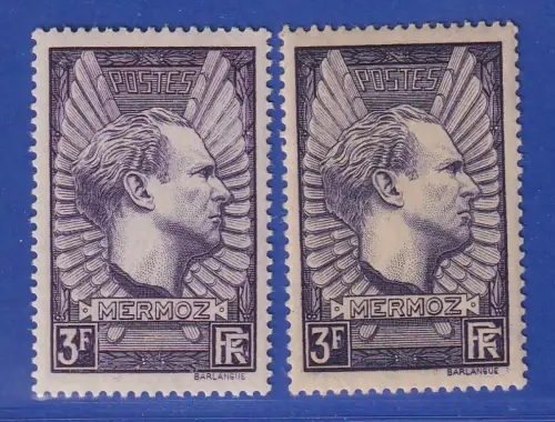 Frankreich 1937 Jean Mermoz  Mi.-Nr. 344 a und b  ungebraucht *
