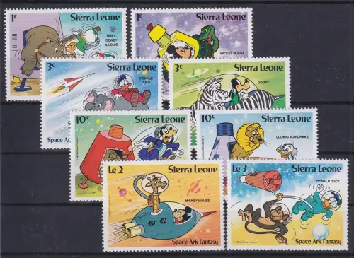 Sierra Leone 1983 Walt Disney verschiedene Motive 8 Werte ** / MNH