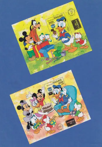 Togo Walt Disney 1986 Donald Duck Geburtstag 2 Blocks  ** / MNH