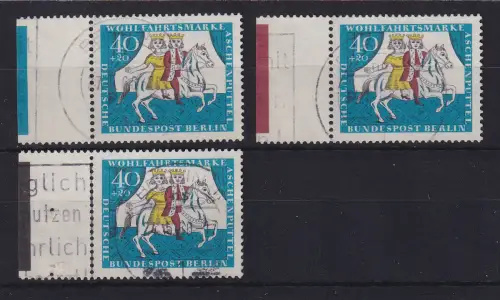 Berlin 1965 Aschenputtel Mi.-Nr. 269 3 Werte mit Farbrandstreifen , Bedarfs-O  