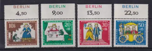 Berlin 1966 Froschkönig Mi.-Nr. 295-298 Oberrand-Satz mit BERLIN-Eindruck **