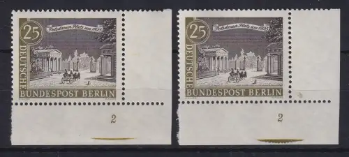 Berlin 1963 Potsdamer Platz Mi.-Nr 222:  Zwei Ecken UR mit Formnummer 2 ** 