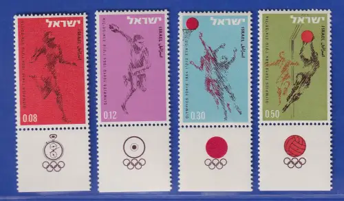 Israel 1964 Olympische Sommerspiele Tokio Mi.-Nr. 304-307 mit Tab postfrisch **