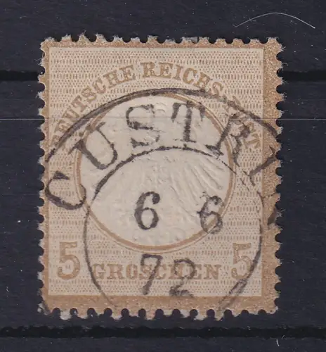 Dt. Reich 1872 kl. Brustschild 5 Groschen braun Mi-Nr. 6 O CÜSTRIN 