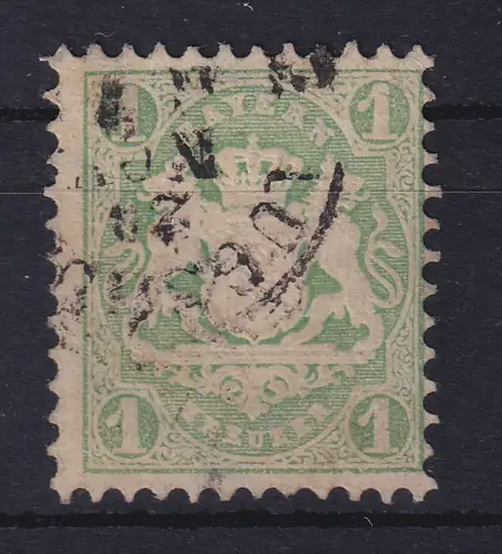 Bayern Wappen 1 Kreuzer hellgrün Mi-Nr. 22Xa gestempelt  