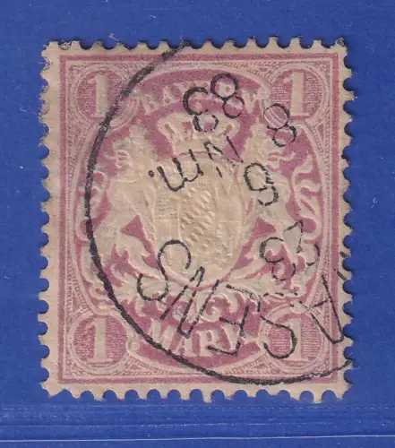 Bayern Wappen 1 Mark violett Mi-Nr. 53xb gestempelt gpr. HELBIG BPP