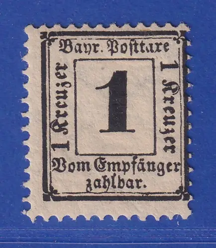 Bayern 1870 Portomarke 1 Kreuzer Mi-Nr. 2Y ungebraucht *