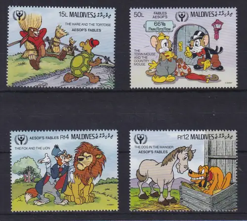 Malediven Walt Disney verschiedene Motive 4 Werte  ** / MNH