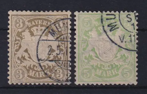 Bayern 1900 Wappen Mi.-Nr. 69-70 x gestempelt