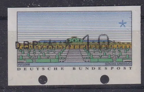 ATM Sanssouci Typ K Werteindruck 10Pfg stark nach unten verschoben, ugL **