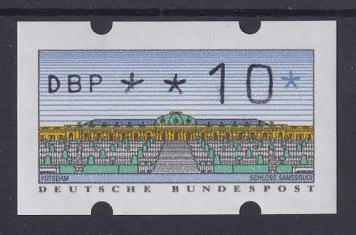 ATM Sanssouci Typ K Wert 10 Pfg mit Druckwerkfehler 1. Stern unten verkürzt **